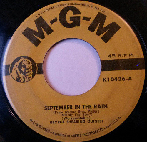 George Shearing Quintet* - September In The Rain (7")