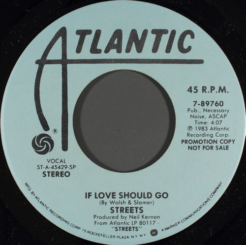 Streets (2) - If Love Should Go (7", Promo)