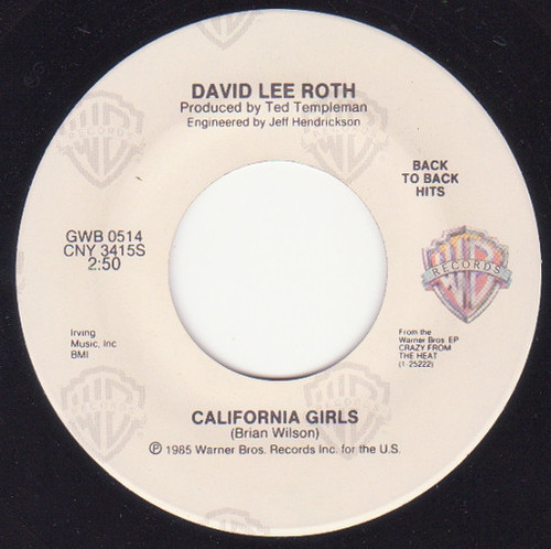 David Lee Roth - California Girls / Just A Gigolo - Warner Bros. Records - GWB 0514 - 7" 1114715940