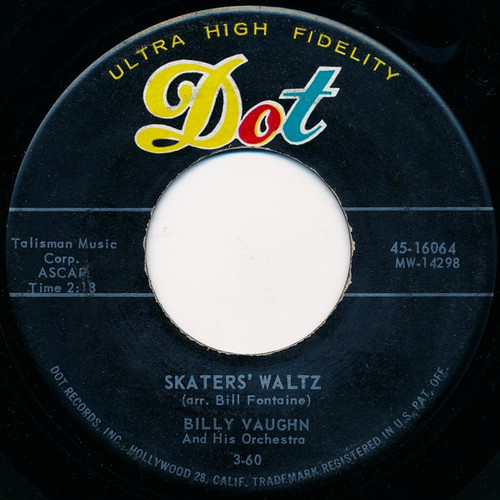 Billy Vaughn And His Orchestra - Skaters' Waltz (7", Single)