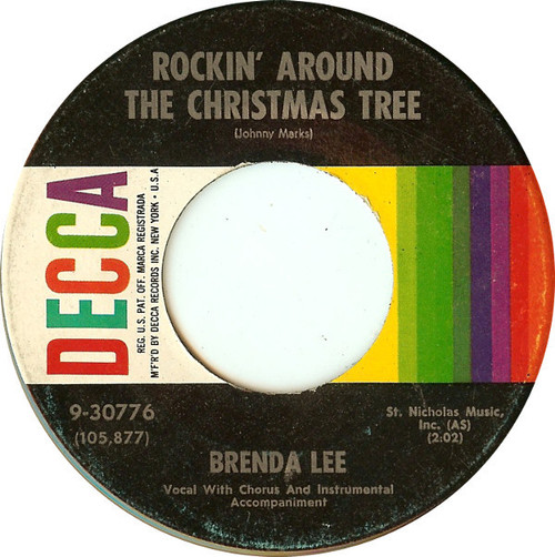 Brenda Lee - Rockin' Around The Christmas Tree - Decca - 9-30776 - 7", Single, RP, Glo 1115314201