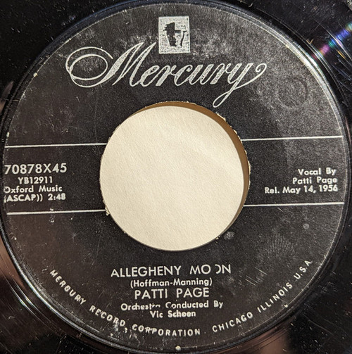 Patti Page - Allegheny Moon / The Strangest Romance - Mercury - 70878X45 - 7", Single 1115714076