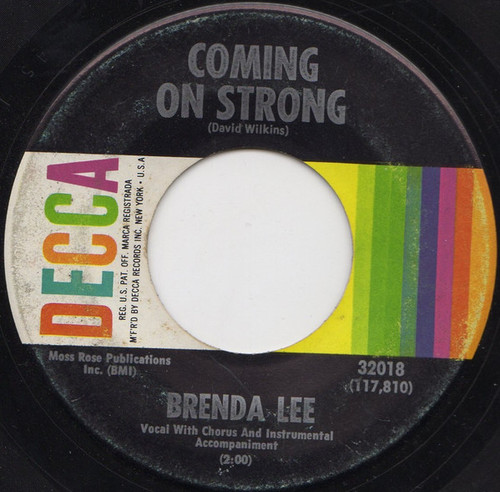 Brenda Lee - Coming On Strong / You Keep Coming Back To Me - Decca - 32018 - 7", Single, Pin 1116003972