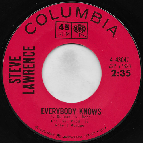 Steve Lawrence (2) - Everybody Knows - Columbia - 4-43047 - 7", Single, San 1116609818