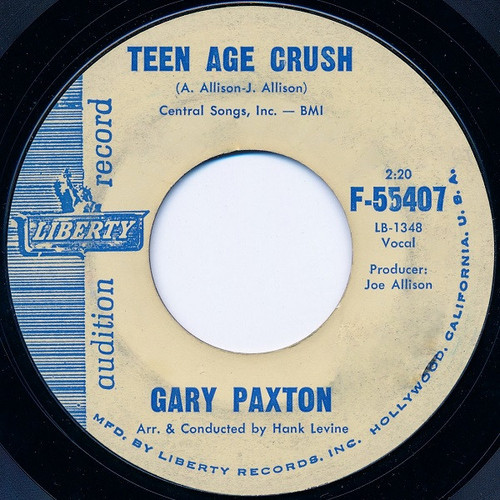 Gary Paxton - Teen Age Crush (7", Promo)