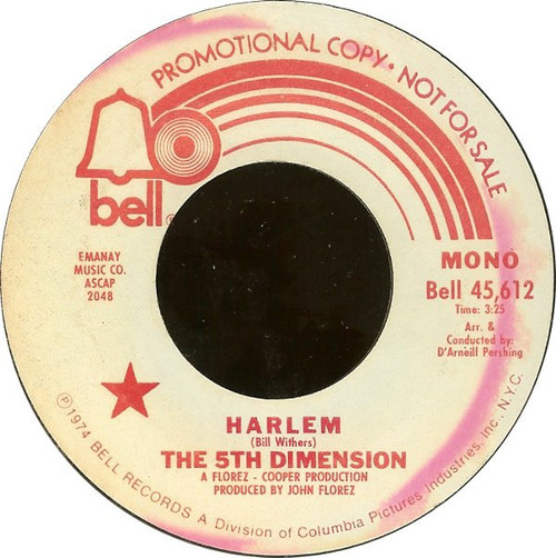 The 5th Dimension* - Harlem (7", Mono, Promo, Styrene, Pit)