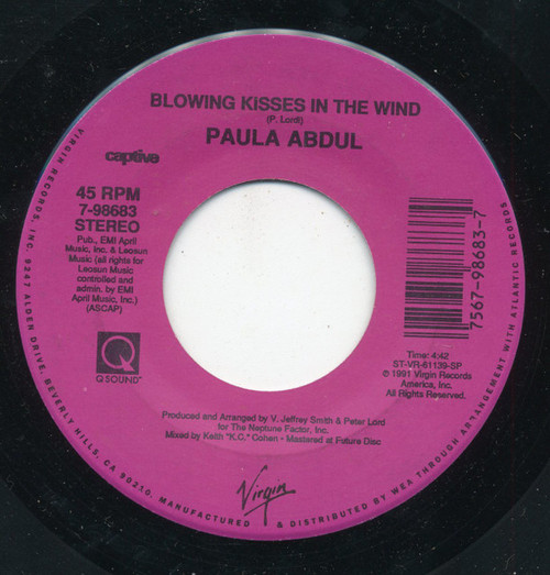 Paula Abdul - Blowing Kisses In The Wind - Captive Records, Virgin - 7-98683 - 7", Single, Spe 1118048926