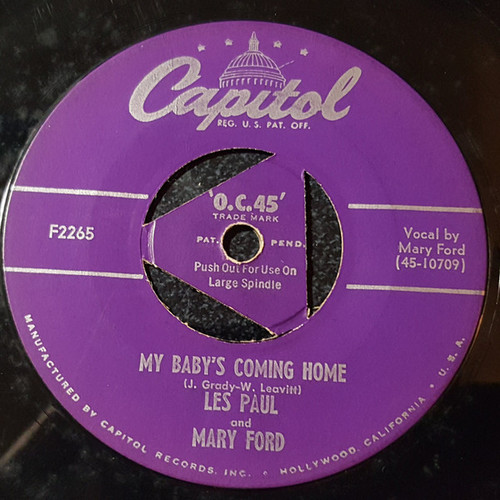 Les Paul And Mary Ford* / Les Paul - My Baby's Coming Home (7", Single)