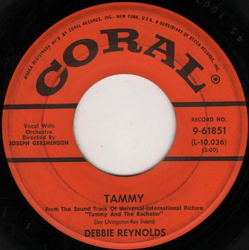 Debbie Reynolds - Tammy - Coral - 9-61851 - 7", Single, Glo 1118711681