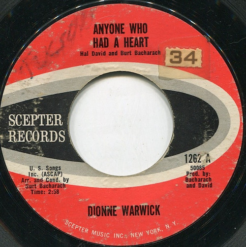 Dionne Warwick - Anyone Who Had A Heart (7", Single)