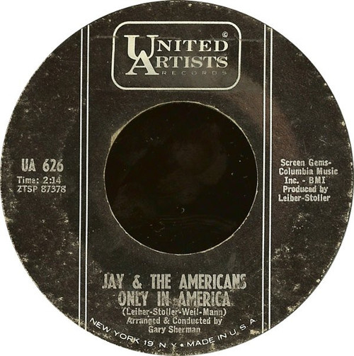 Jay & The Americans - Only In America / My Clair DeLune (7", Single, Mono, Styrene, Bri)