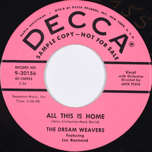 The Dream Weavers - All This Is Home / Till We Meet Again (7", Promo)