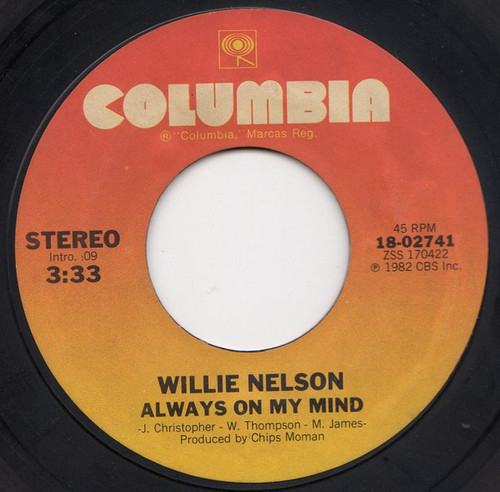 Willie Nelson - Always On My Mind (7", Single, Styrene, Ter)