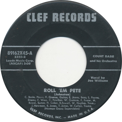 Count Basie Orchestra - Roll 'Em Pete / April In Paris - Clef Records - 89162X45 - 7", Single 1120259731