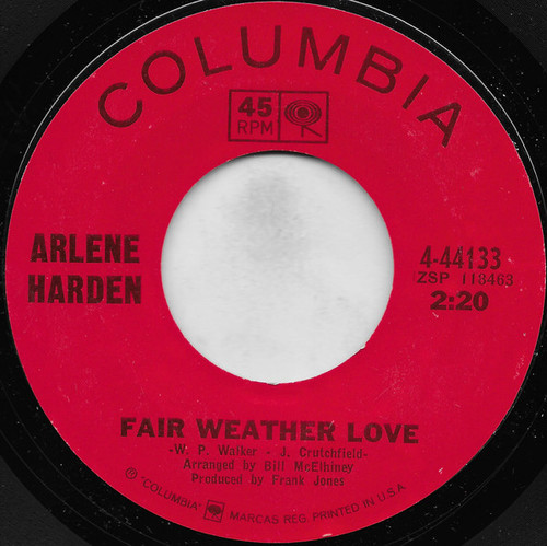 Arlene Harden - Fair Weather Love (7", Styrene, San)