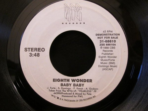 Eighth Wonder - Baby Baby (7", Single, Promo)