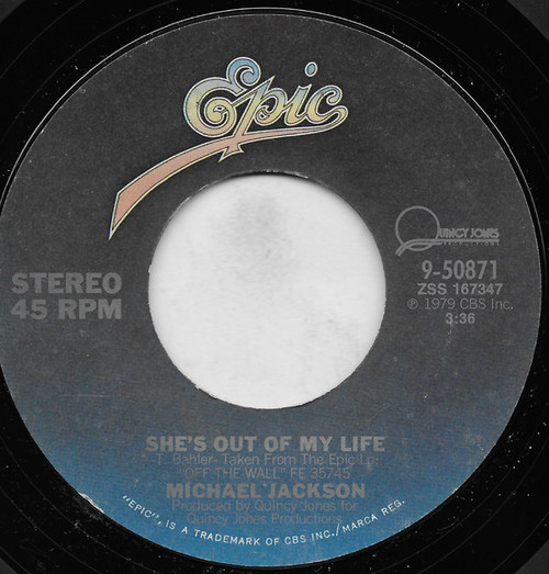 Michael Jackson - She's Out Of My Life / Get On The Floor (7", Single, Styrene, Ter)