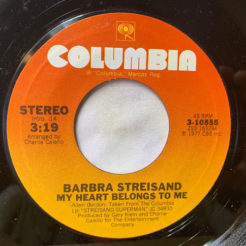 Barbra Streisand - My Heart Belongs To Me  (7", Single, Styrene, Ter)