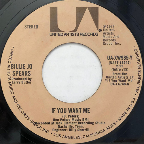 Billie Jo Spears - If You Want Me (7", Single, Styrene, Ter)