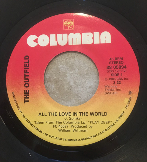 The Outfield - All The Love In The World (7", Single)