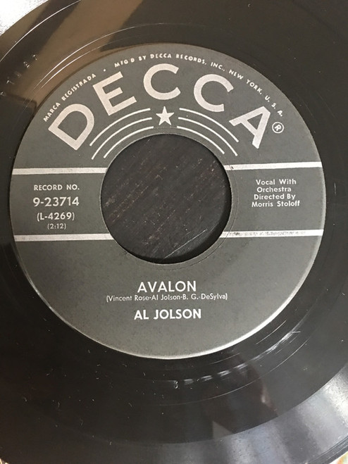 Al Jolson - Avalon / Anniversary Song (7")