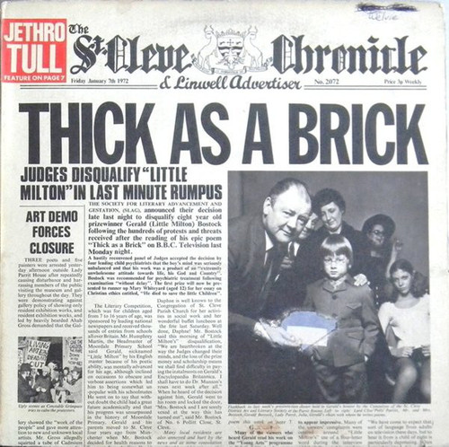 Jethro Tull - Thick As A Brick (LP, Album, Ter)