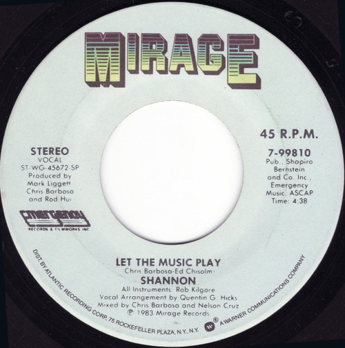 Shannon - Let The Music Play (7", SP )