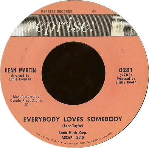 Dean Martin - Everybody Loves Somebody / A Little Voice - Reprise Records - 281 - 7", Single, Styrene 1132819708