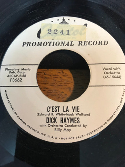 Dick Haymes - C'est La Vie (7", Single, Promo)
