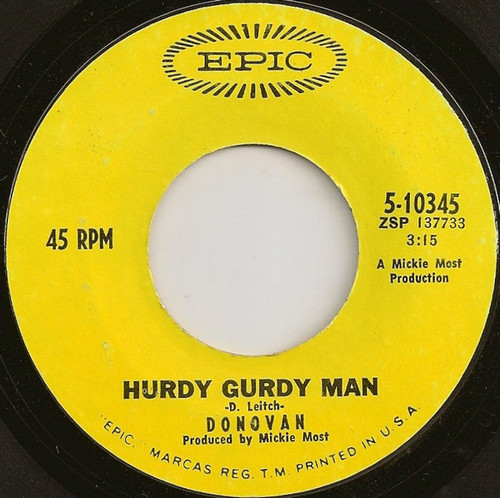 Donovan - Hurdy Gurdy Man - Epic - 5-10345 - 7", Single, Styrene 1134972069