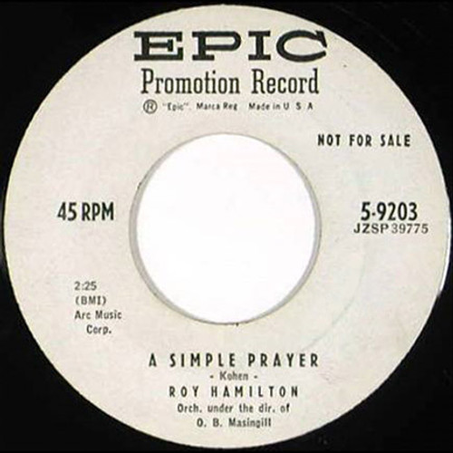 Roy Hamilton (5) - A Simple Prayer / A Mother's Love (7", Single, Promo)