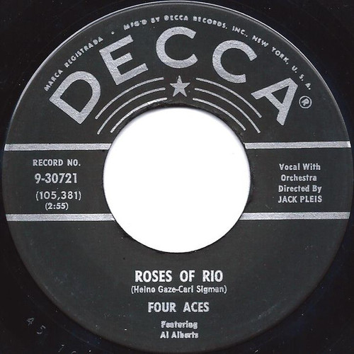 The Four Aces - Roses Of Rio - Decca - 9-30721 - 7", Pin 1135958978