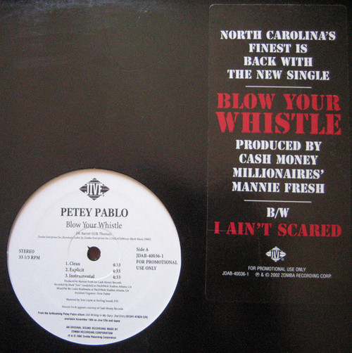 Petey Pablo - Blow Your Whistle - Jive - JDAB-40036-1 - 12", Single, Promo 1135973482