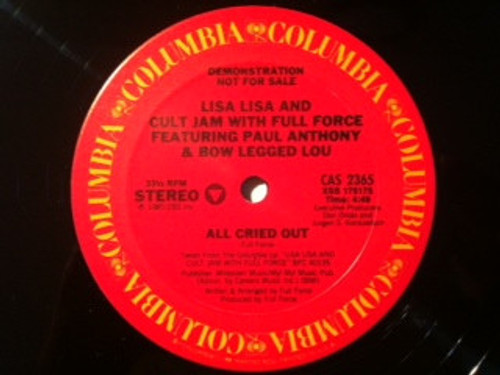 Lisa Lisa And Cult Jam* With Full Force - All Cried Out (12", Promo)