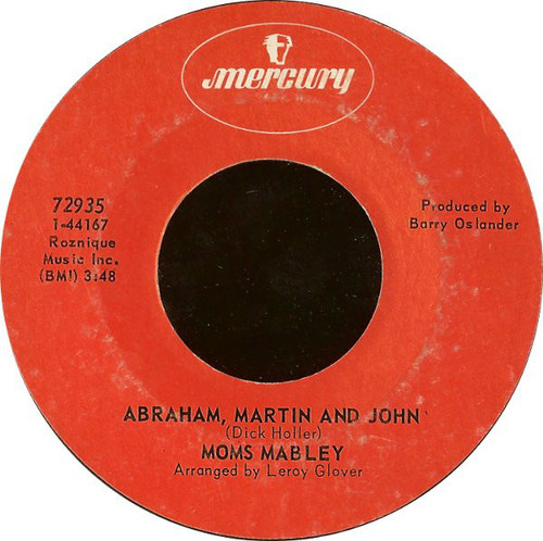 Moms Mabley - Abraham, Martin And John (7", Single, Styrene)