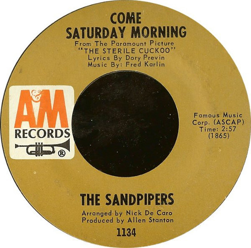 The Sandpipers - Come Saturday Morning / Pretty Flamingo (7", Ter)