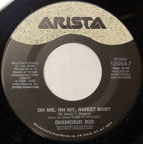 Diamond Rio - Oh Me, Oh My, Sweet Baby (7", Single)