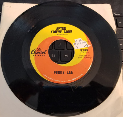Peggy Lee - After You've Gone / Talk To Me Baby (7", Single)
