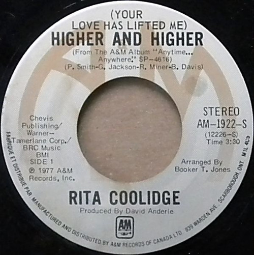 Rita Coolidge - (Your Love Has Lifted Me) Higher And Higher / Who's To Bless And Who's To Blame - A&M Records - AM-1922-S - 7" 1139679293