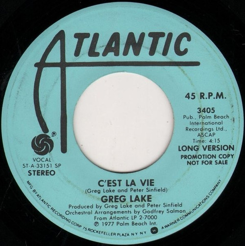 Greg Lake - C'est La Vie (7", Promo, SP )