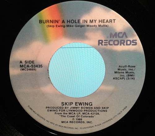 Skip Ewing - Burnin' A Hole In My Heart - MCA Records - MCA-53435 - 7", Single 1139968582