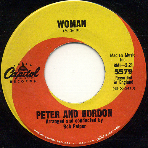 Peter & Gordon - Woman - Capitol Records - 5579 - 7", Single 1140296483