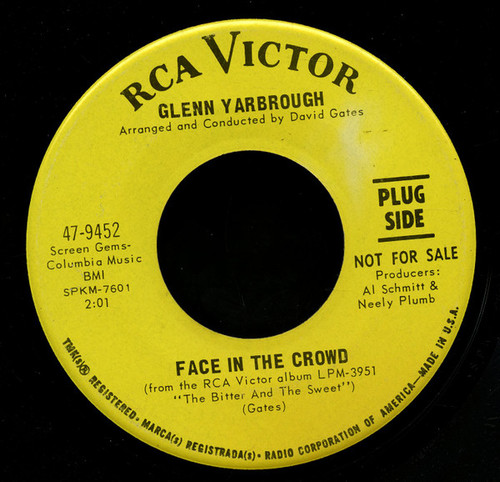 Glenn Yarbrough - Face In The Crowd / Times Gone By (7", Single, Promo)