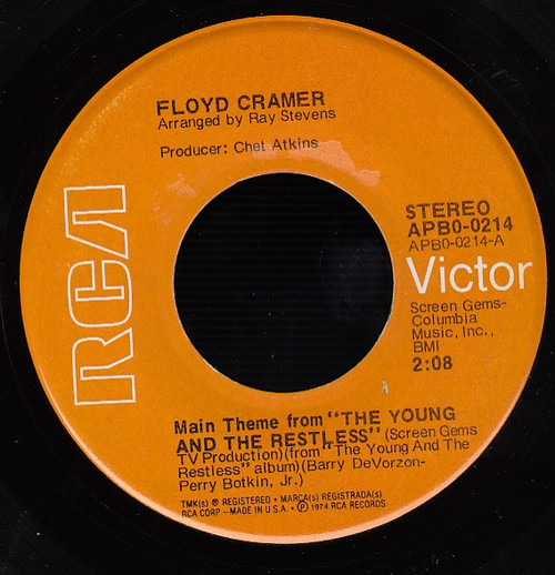 Floyd Cramer - Main Theme From "The Young And The Restless" (7", Single, Ind)