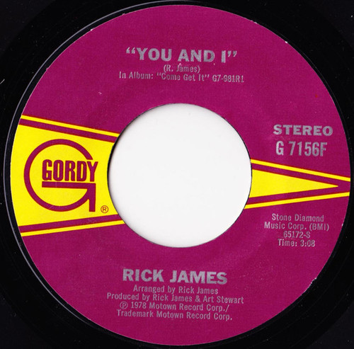 Rick James - You And I / Hollywood - Gordy - G 7156F - 7", Single, Styrene 1144193661