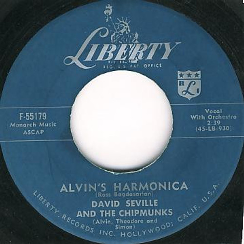 David Seville And The Chipmunks - Alvin's Harmonica / Mediocre - Liberty - F-55179 - 7", Single 1144533608
