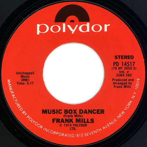 Frank Mills - Music Box Dancer - Polydor - PD 14517 - 7", Single, CP  1146264238