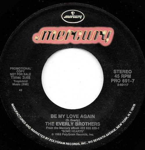 The Everly Brothers* - Be My Love Again (7", Promo)