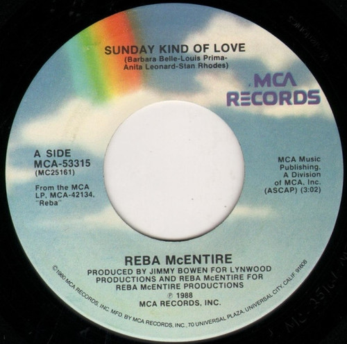 Reba McEntire - Sunday Kind Of Love / So, So, So Long - MCA Records - MCA-53315 - 7", Pin 1146441731