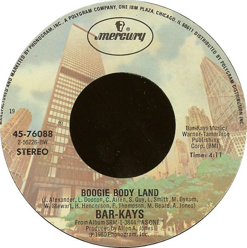 Bar-Kays - Boogie Body Land - Mercury - 45-76088 - 7", Styrene, 19  1146766811
